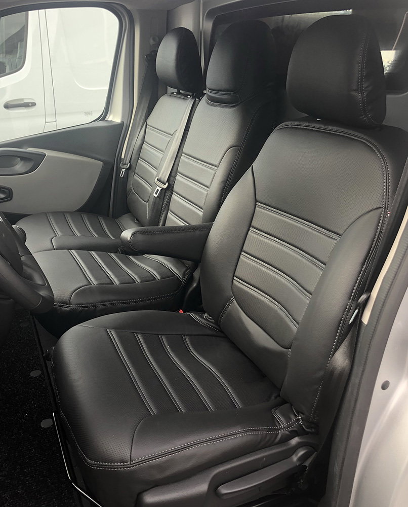 Housses De Siège Auto Tornado Pour Iveco Daily (à Partir De 2014) - Set 5 Places Noir Et Gris, Tissu Résistant Et Confortable - 4