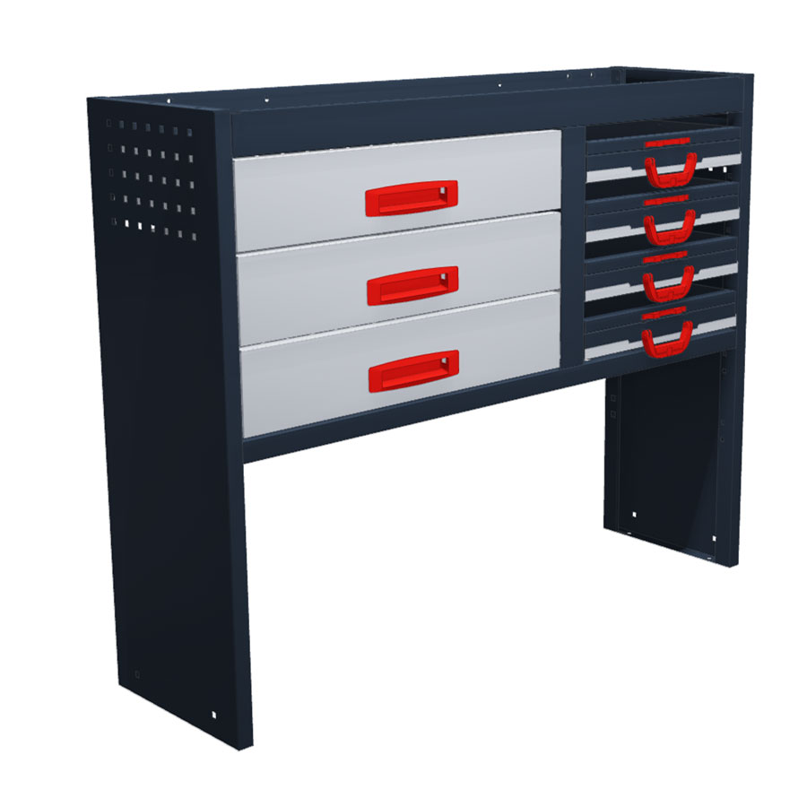 B-Line Ford Transit Connect 2024+ L1 | Koffers en lades | 1267 x 980 x 360 mm | Metalen bedrijfswageninrichting