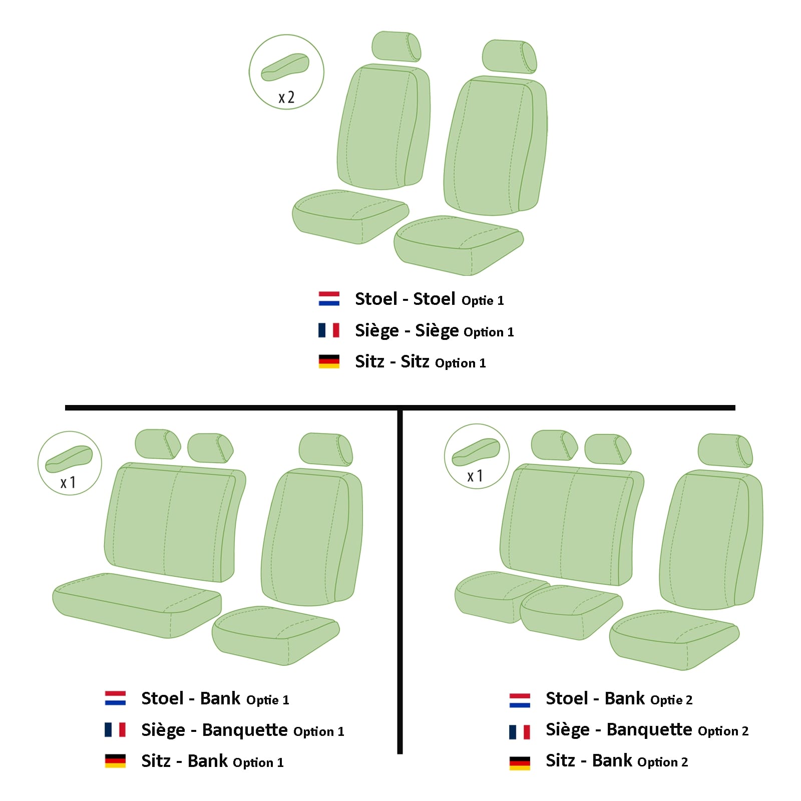 Housses de siège (simili cuir) - Opel Vivaro 2019+