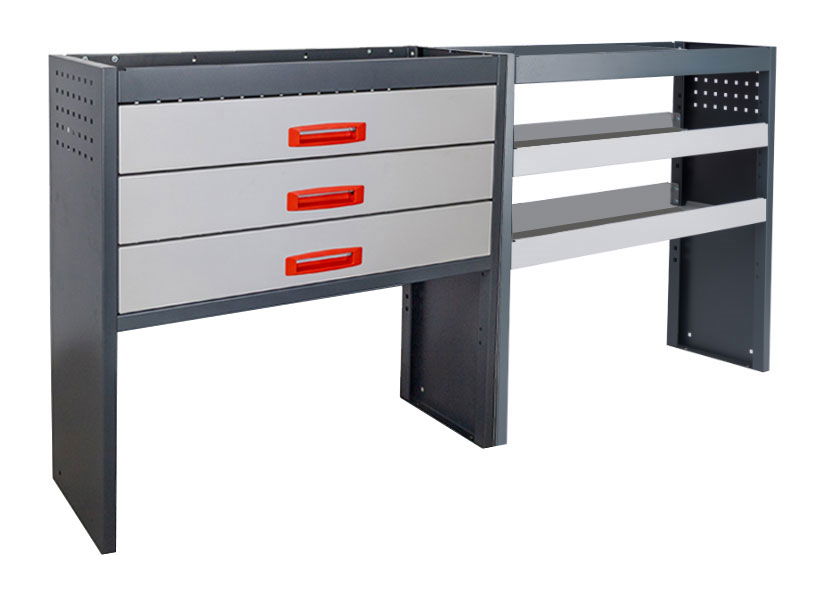 Aménagement Renault Trafic 2014+ L1/L2 | Côté gauche | Basique avec tiroir large | B-LINE