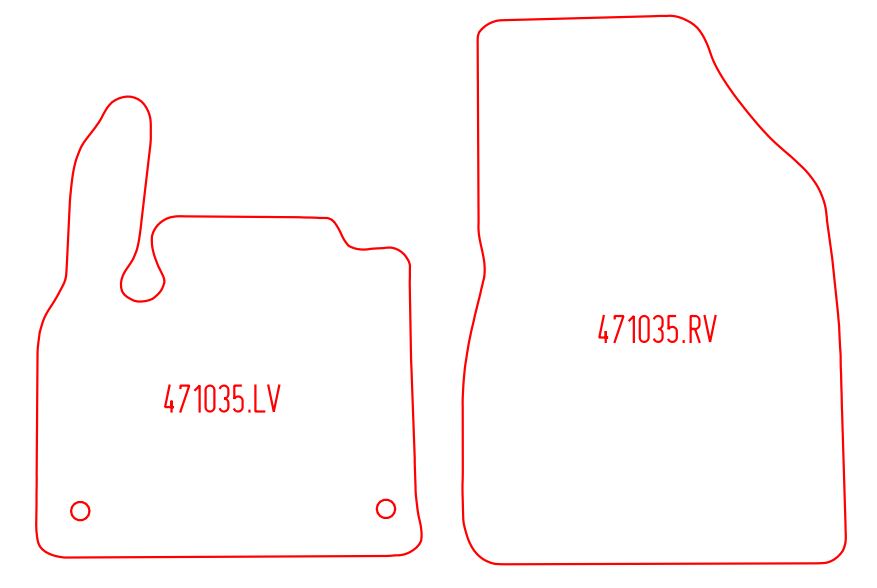Schwarze Nadelfilz Fußmatten Set passgenau für den Nissan Townstar 2021+