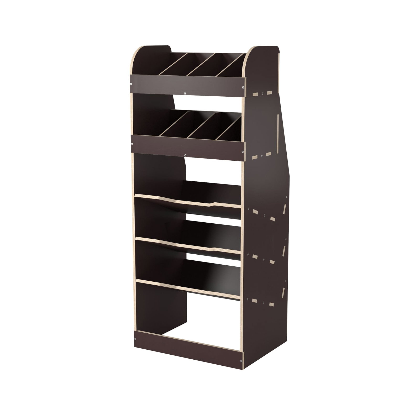 Regał drewniany Ford Transit Custom 2023+ H1/H2 L1/L2 | Lewa strona | 500x380x1200 mm | Panele boczne z wycięciem