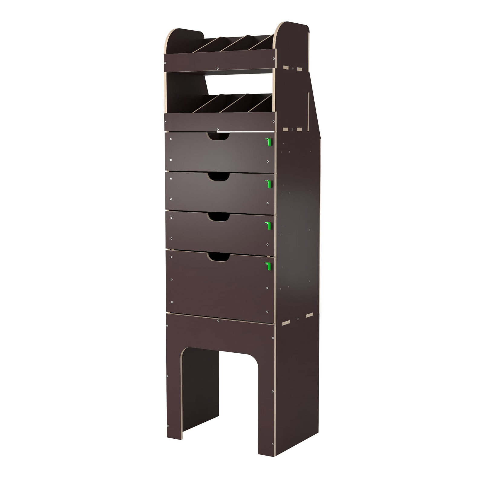 Regał drewniany Toyota ProAce Max 2023+ H2/H3 L2/L3/L4 |Lewa strona | 500x380x1650 | 4 szufladami