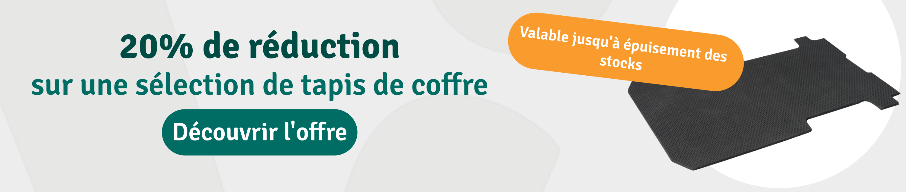Tapis de coffre con 20% de reduction