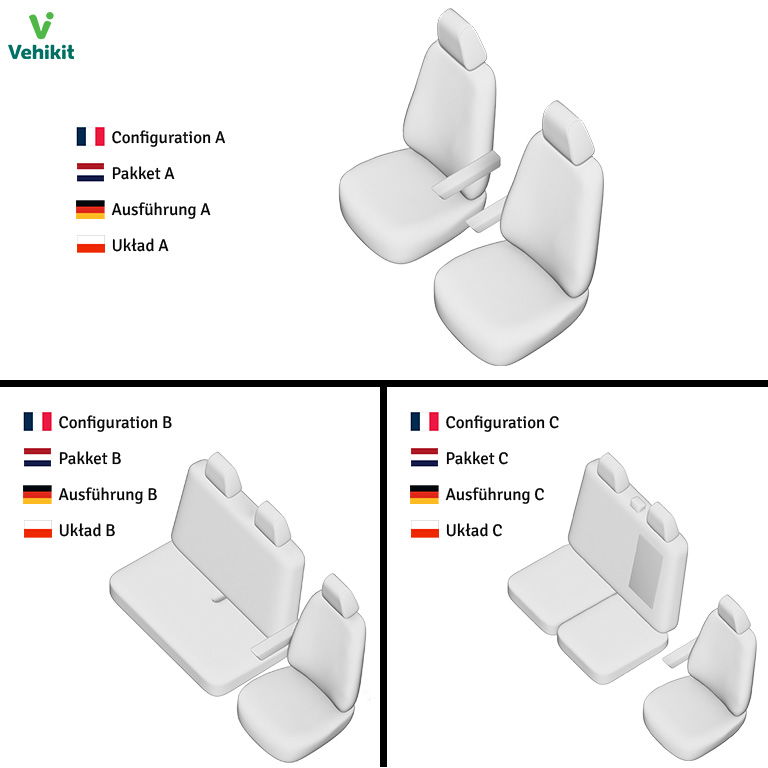Housses de siège (simili cuir) - Peugeot Expert 2016+ 