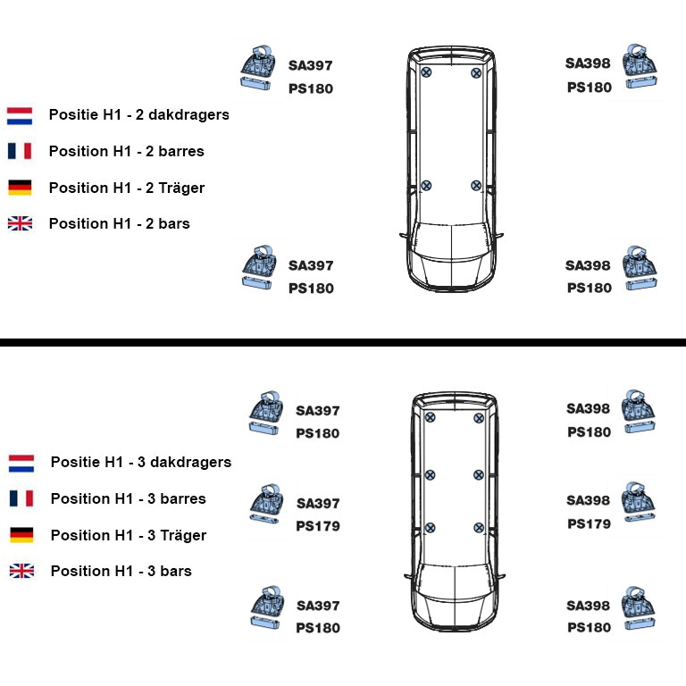 Occasion | Barres de toit en acier Toyota Proace 2013-2016 | Rhino