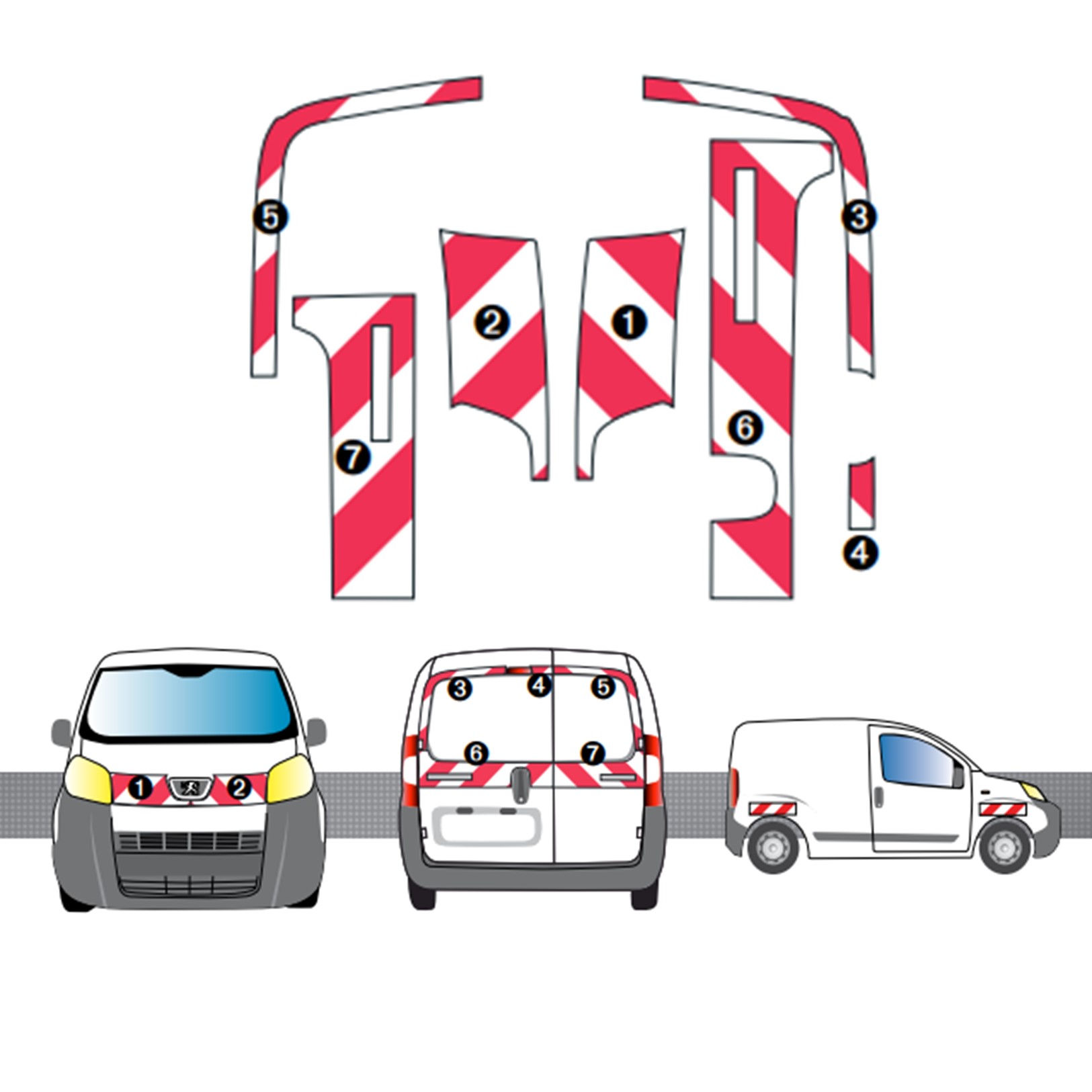 Kit de balisage pour Peugeot Bipper