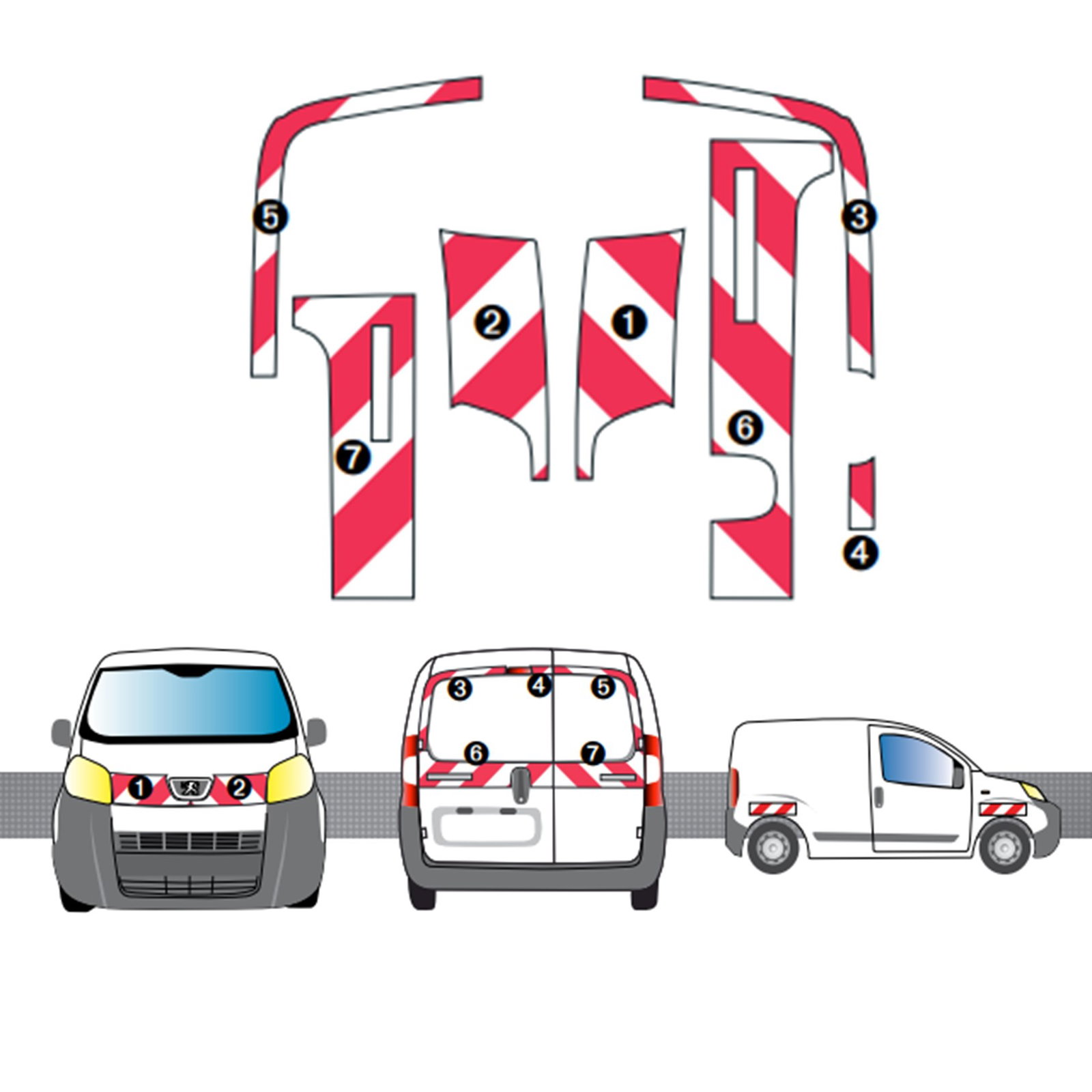 Kit de balisage pour Peugeot Bipper