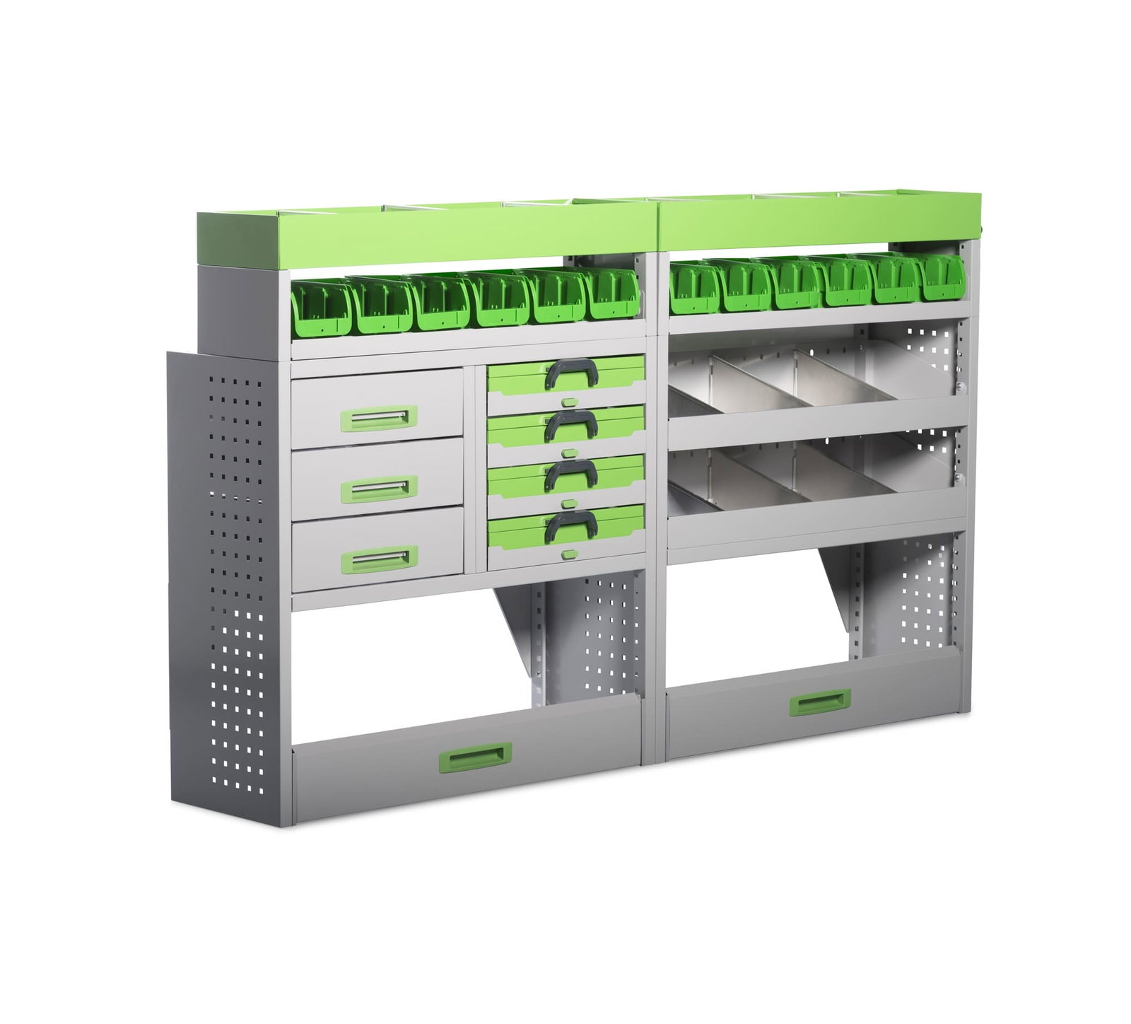 Bedrijfswageninrichting Volkswagen Transporter 2003-2024 L1/L2 - Uitgebreid links