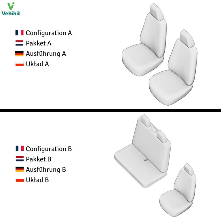 Housses de siège (simili cuir) - Ford Transit 2000-2014 