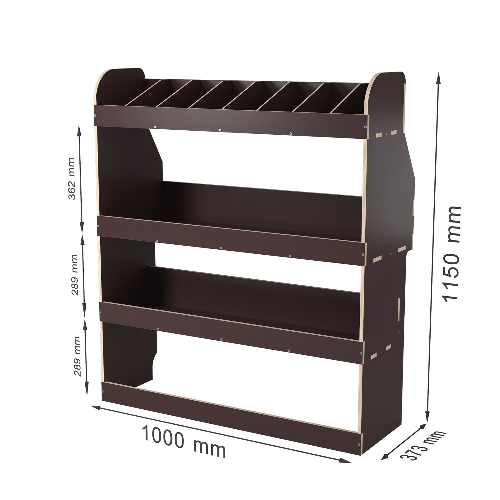 Regał drewniany Fiat Doblo 2022+ H1/H2 L1/L2 | Lewa strona | 1000x373x1150 mm
