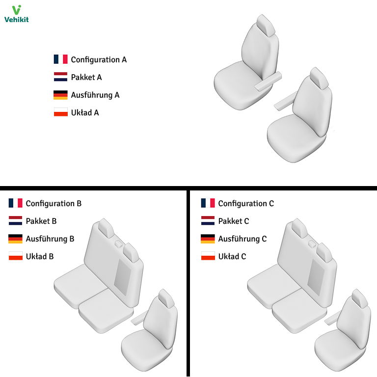 Sitzbezüge für Ford Transit 2014+ | Kunstleder