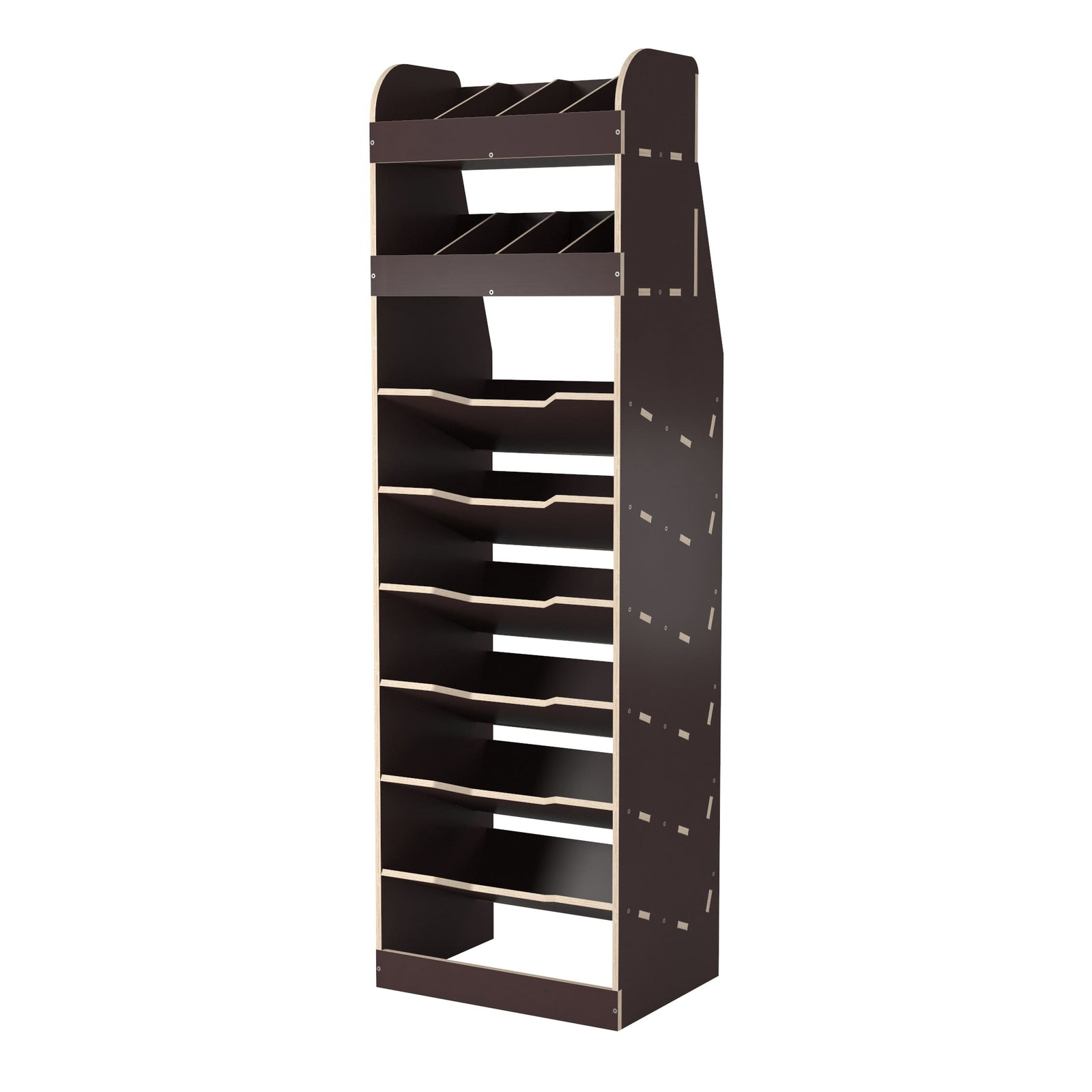 Regał drewniany Iveco Daily 2014+ H2/H3 rozstaw osi 3520, 3520L, 4100, 4100L | Lewa strona | 500x380x1650 | 8 półek