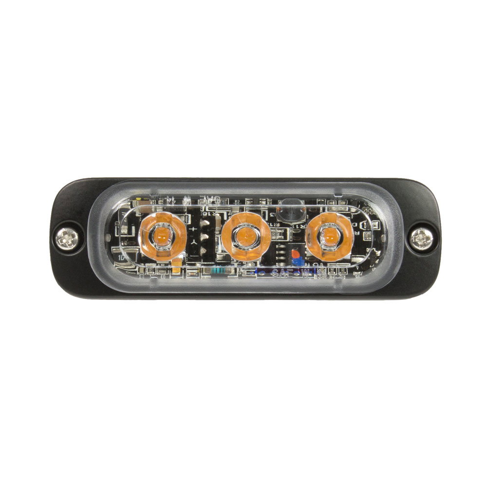 LEDflitser dun - amber- 3 LED's - achterdeurmontage