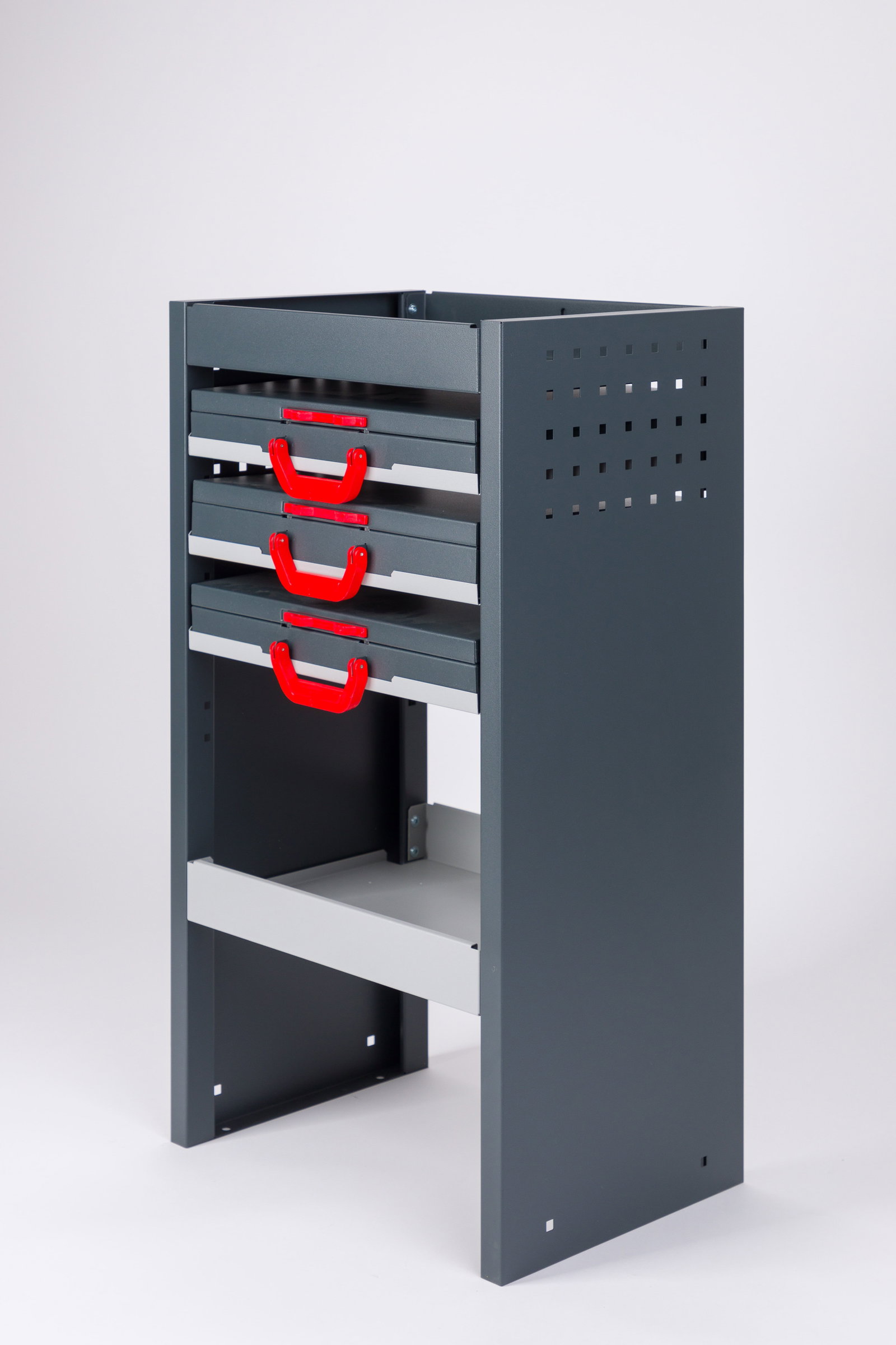 Stalowy regał samochodowy Ford Transit Connect 2002-2013 | Prawa strona | Z kasetkami | B-LINE