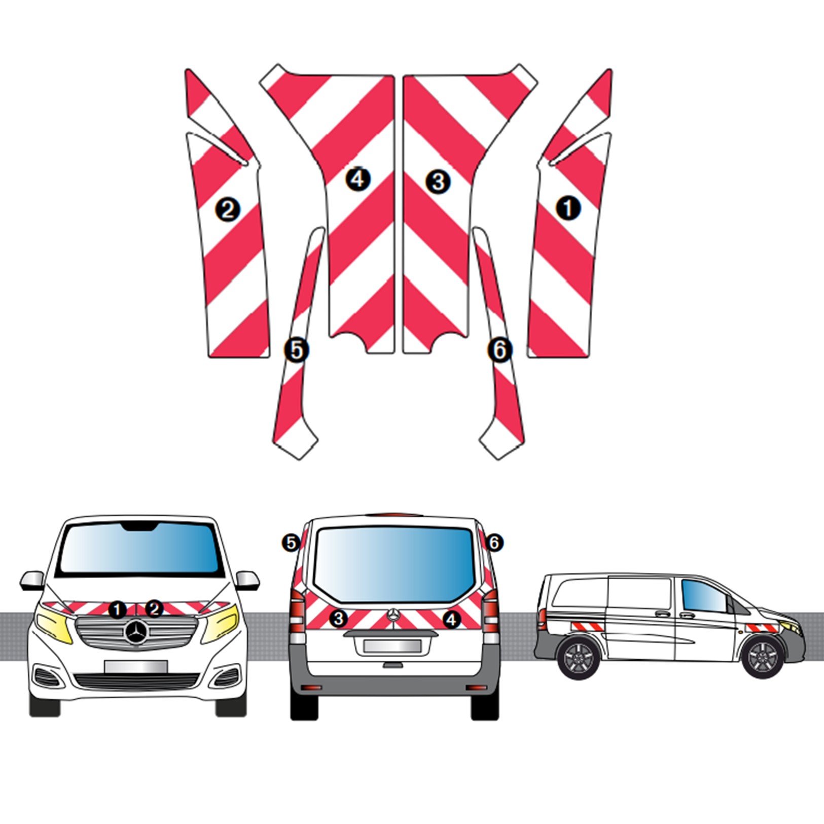 Kit de balisage pour Mercedes Vito