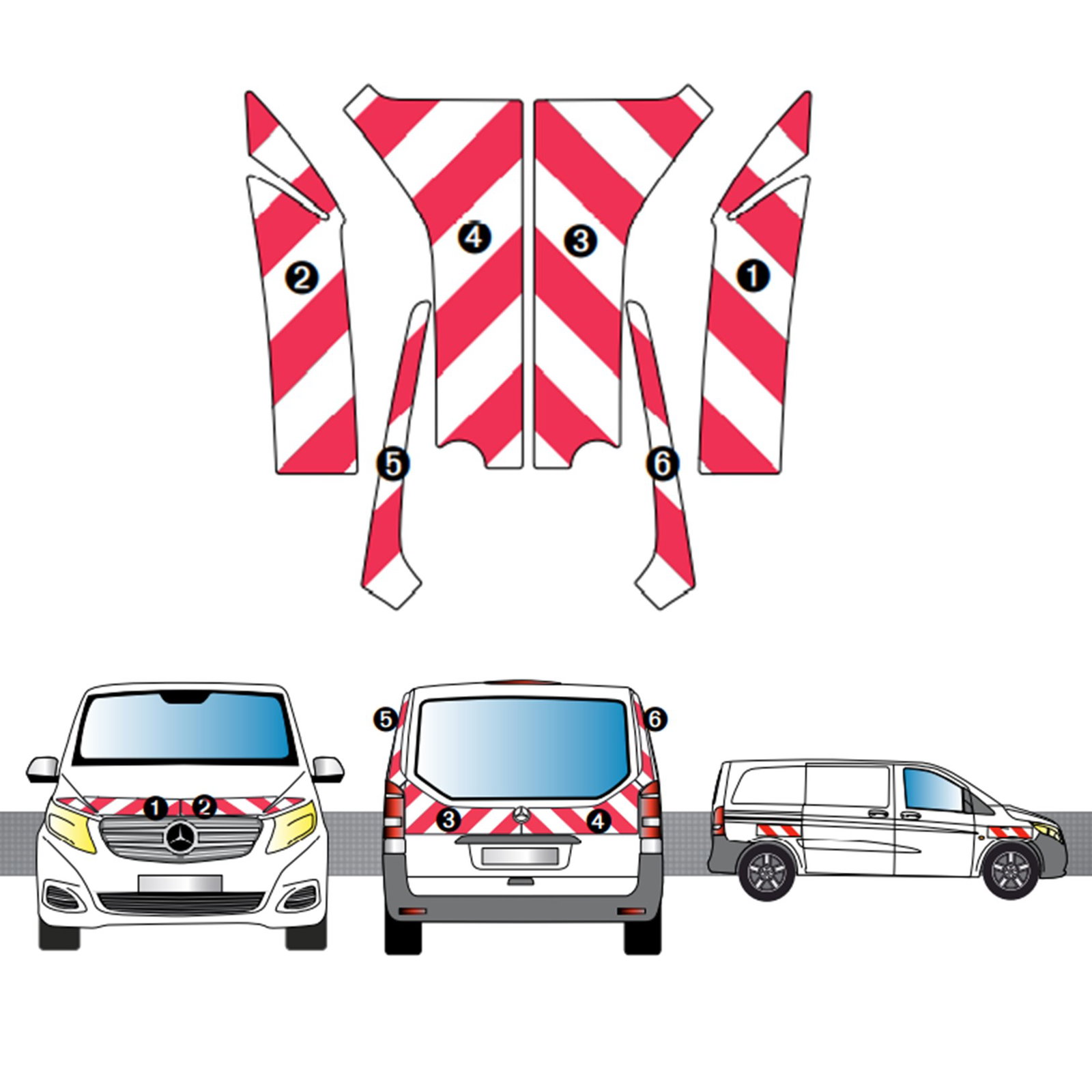 Kit de balisage pour Mercedes Vito