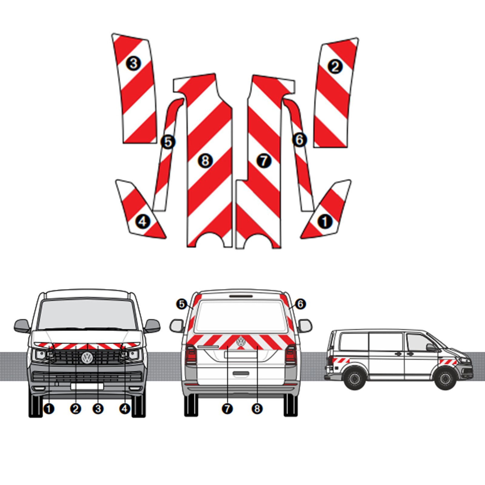 Kit de balisage pour Volkswagen Transporter