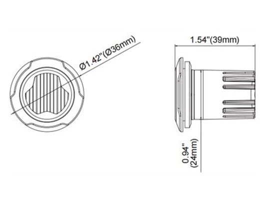 LEDflitser in- en opbouw - amber - 3 felle LED's - bumpermontage