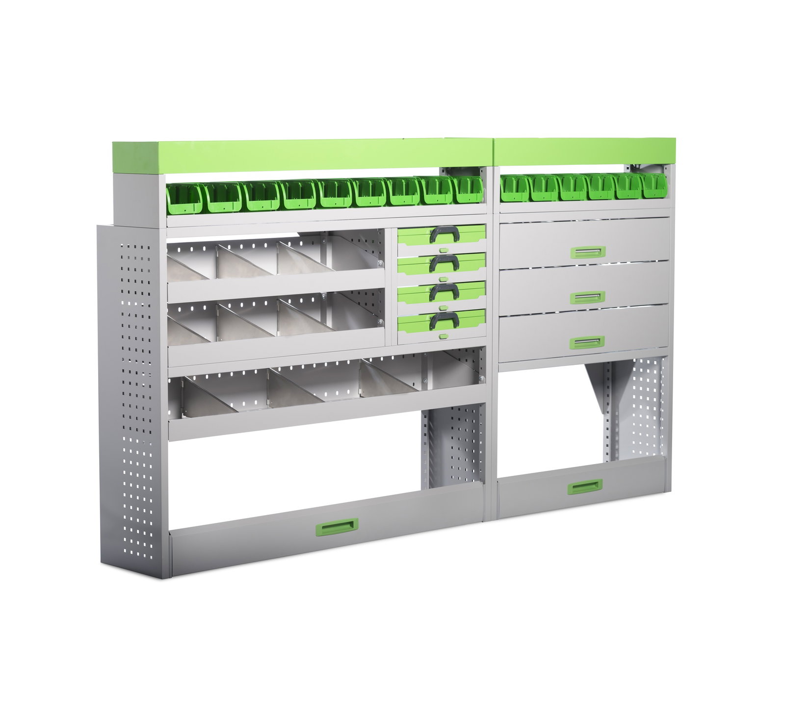 Regał samochodowy Ford Transit 2014+ L2, L3 & L4 - Przedłużony lewy | Van Solutions